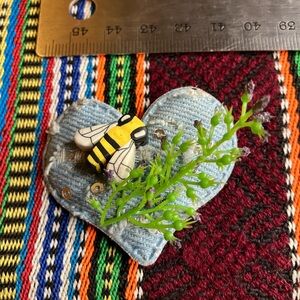 Bee on Lavender flower trinket